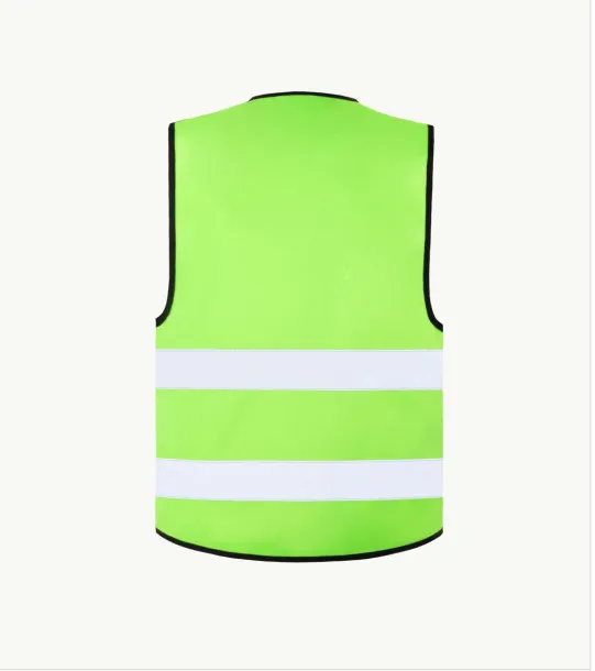 "WOLFSBURG" SAFETY VEST - BLACK HEM - Korntex Neon Green