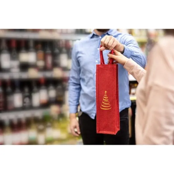  Jute bottle bag Crvena