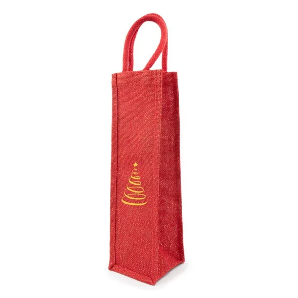  Jute bottle bag red