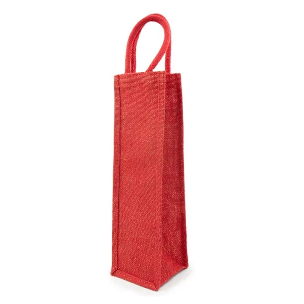  Jute bottle bag red