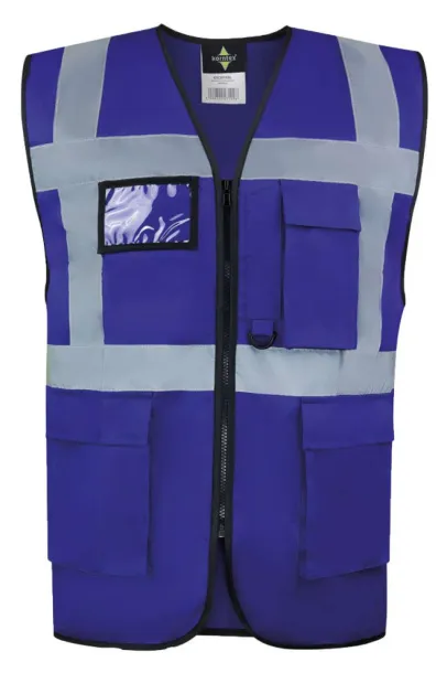  COMFORT EXECUTIVE SAFETY VEST \"HAMBURG\" - MULTIFUNCTIONAL WITH POCKETS - Korntex Royal Blue