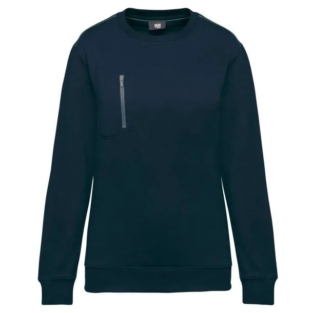  Unisex majica dugih rukava s kontrastnim džepom, 300 g/m2 - Designed To Work Mornarsko plava Srebrna