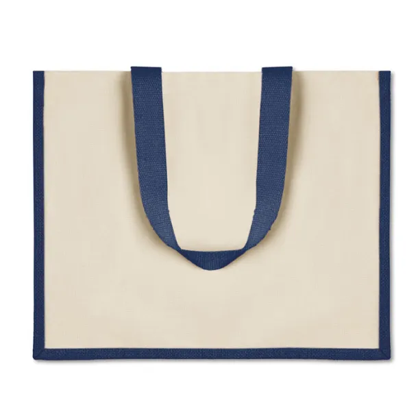 CAMPO DE FIORI Jute and canvas shopping bag Blue