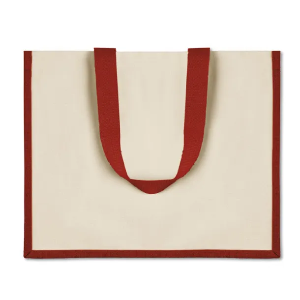 CAMPO DE FIORI Jute and canvas shopping bag Red