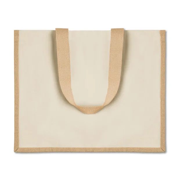 CAMPO DE FIORI Jute and canvas shopping bag Beige