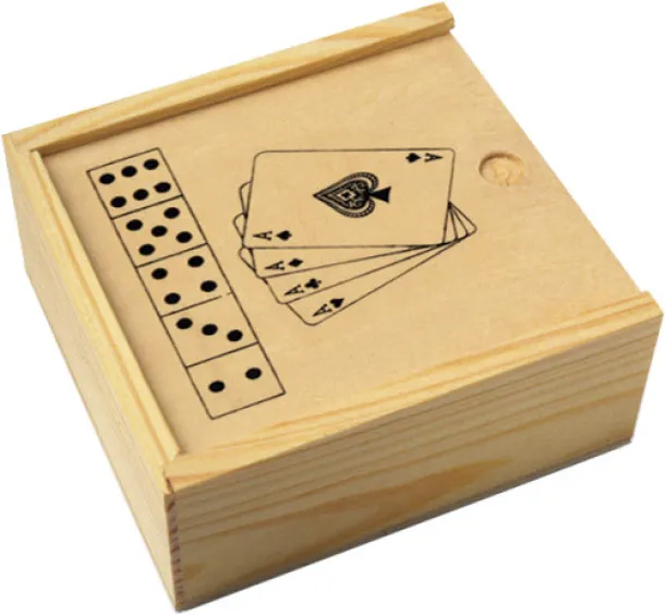  Wooden box with game set Myriam