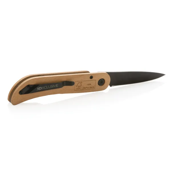  Nemus FSC® Luxury Wooden knife with lock - XD Xclusive Brown 