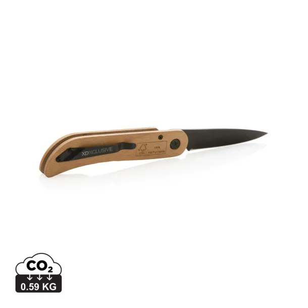  Nemus FSC® Luxury Wooden knife with lock - XD Xclusive Brown 