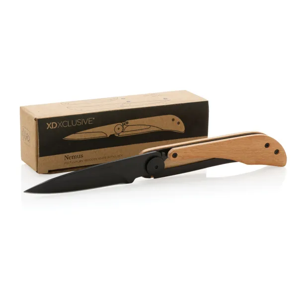  Nemus FSC® Luxury Wooden knife with lock - XD Xclusive Brown 