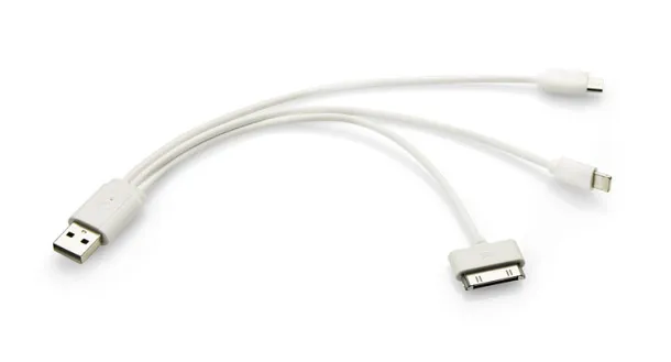 TRIGO 3 in 1 USB Cable White