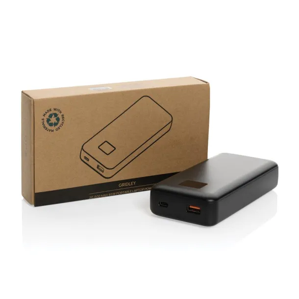  Gridley laptop prijenosna baterija od RCS rplastike - 65 W, 20 000 mAh - XD Collection Crna