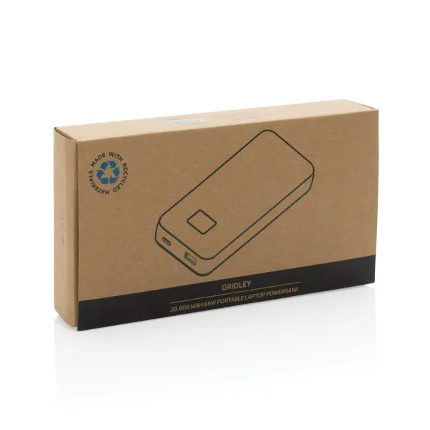 Gridley laptop prijenosna baterija od RCS rplastike - 65 W, 20 000 mAh - XD Collection Crna
