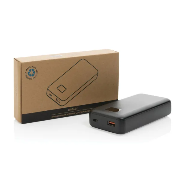  Gridley laptop prijenosna baterija od RCS rplastike - 65 W, 20 000 mAh - XD Collection Crna