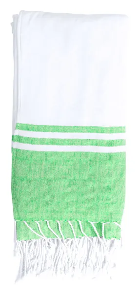 Minerva beach towel Lime green White