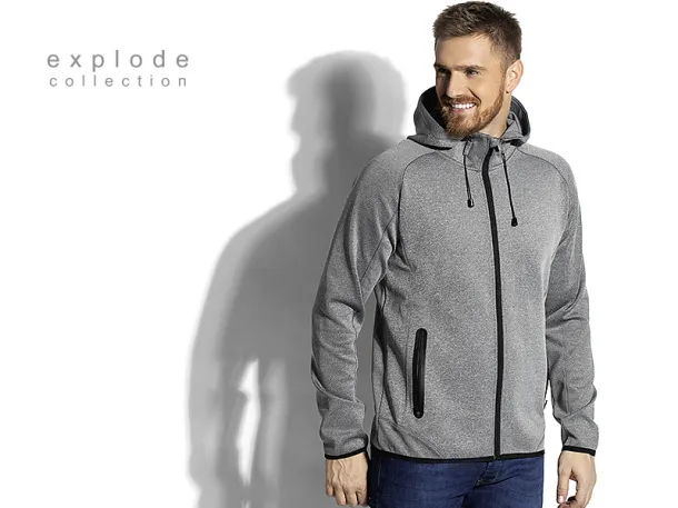 COOPER Unisex mélange hoodie, 280 g/m2 - EXPLODE Pepeljasto siva