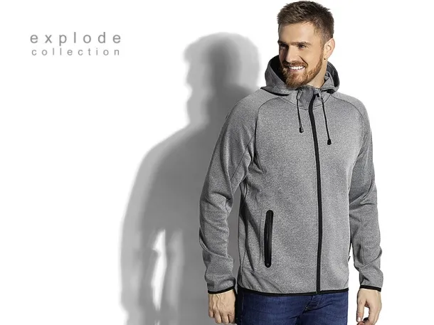 COOPER Unisex mélange hooded sweatshirt - EXPLODE Pepeljasto siva