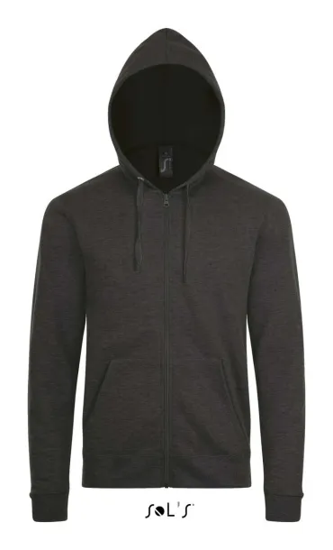 SOL'S STONE Unisex hoodica s patentom, 260 g/m2 - SOL'S Charcoal Melange