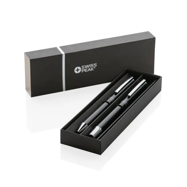  Swiss Peak Cedar RCS certified recycled aluminum pen set - Swiss Peak Black 