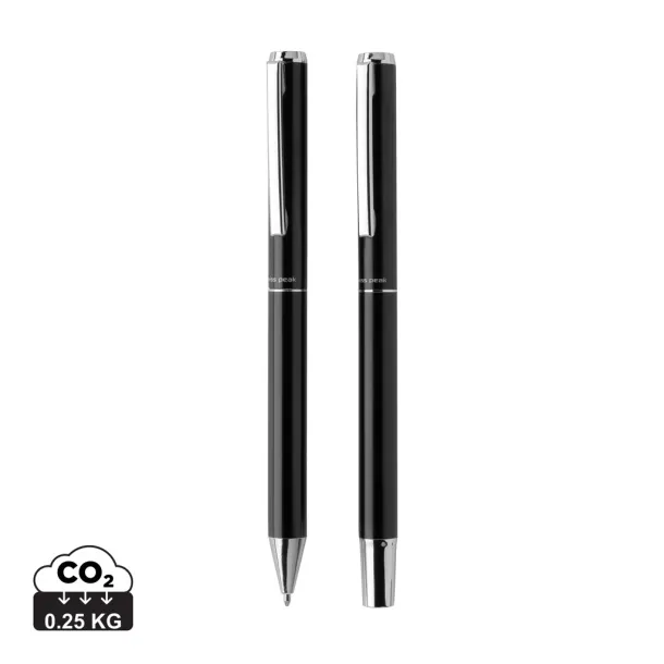  Swiss Peak Cedar RCS certified recycled aluminum pen set - Swiss Peak Black 