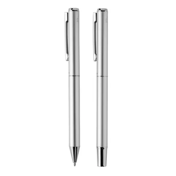  Swiss Peak Cedar RCS certified recycled aluminum pen set - Swiss Peak Silver 