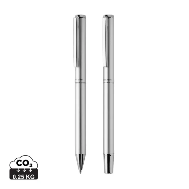  Swiss Peak Cedar RCS certified recycled aluminum pen set - Swiss Peak Silver 