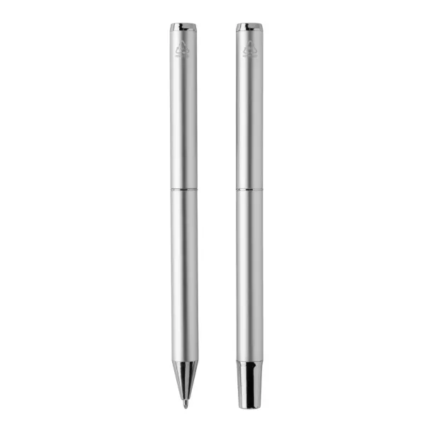  Swiss Peak Cedar RCS certified recycled aluminum pen set - Swiss Peak Silver 