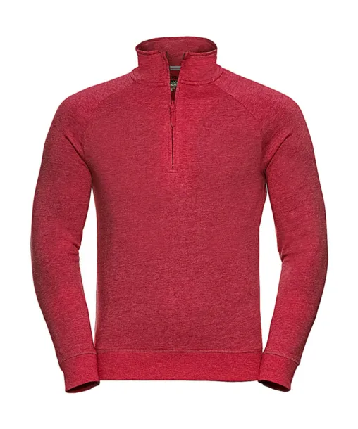  Muška majica s 1/4 patentnim zatvaračem, 255 g/m² - Russell  Red Marl