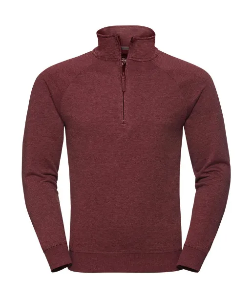  Muška majica s 1/4 patentnim zatvaračem, 255 g/m² - Russell  Maroon Marl