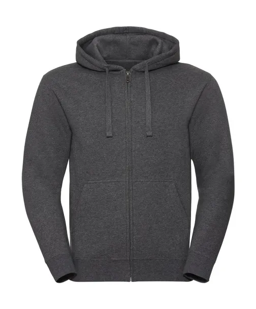  Men's Authentic Melange Zipped Hood Sweat - Russell  Carbon Melange