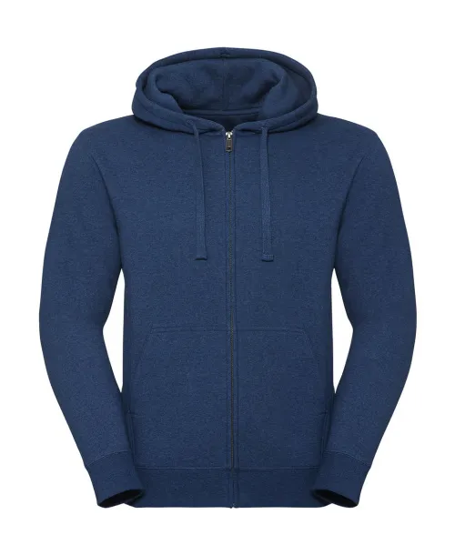  Men's Authentic Melange Zipped Hood Sweat - Russell  Ocean Melange