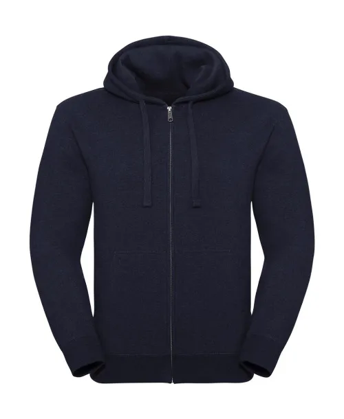  Men's Authentic Melange Zipped Hood Sweat - Russell  Indigo Melange