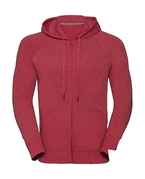  Muški hoodie s patentnim zatvaračem, 255 g/m² - Russell  Red Marl
