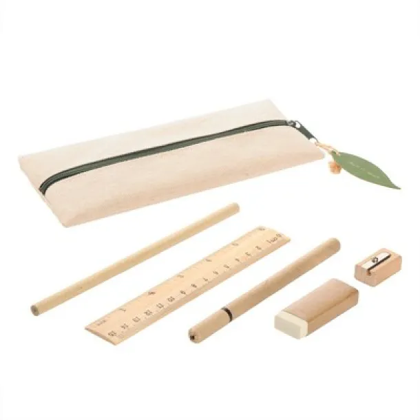  School set, pencil case, pencil, ball pen, ruler, eraser and pencil sharpener neutral