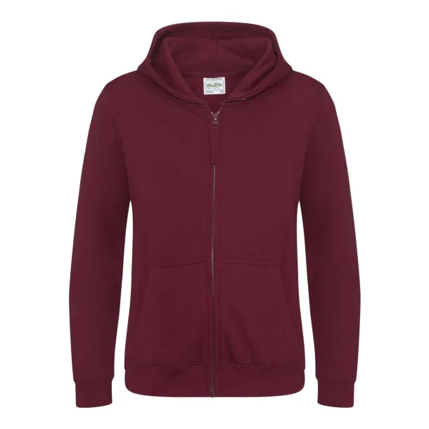  Dječja hoodie s patentom - 280 g/m² - Just Hoods burgundac