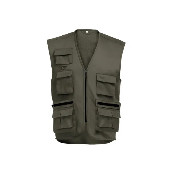 THC PIXEL Multi-pocket body warmer Army green