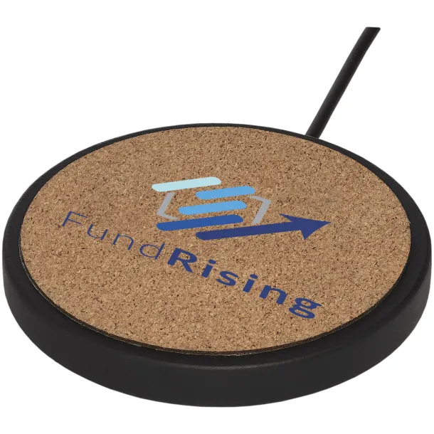 Kivi 10W limestone/cork wireless charging pad - Unbranded Solid black Natural