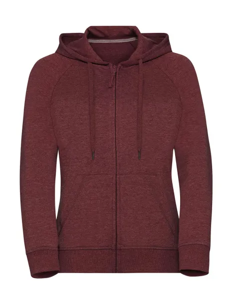  Ladies' HD Zipped Hood Sweat - Russell  Maroon Marl