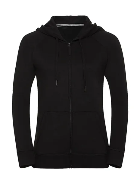  Ženski hoodie s patentnim zatvaračem, 255 g/m² - Russell  Crna