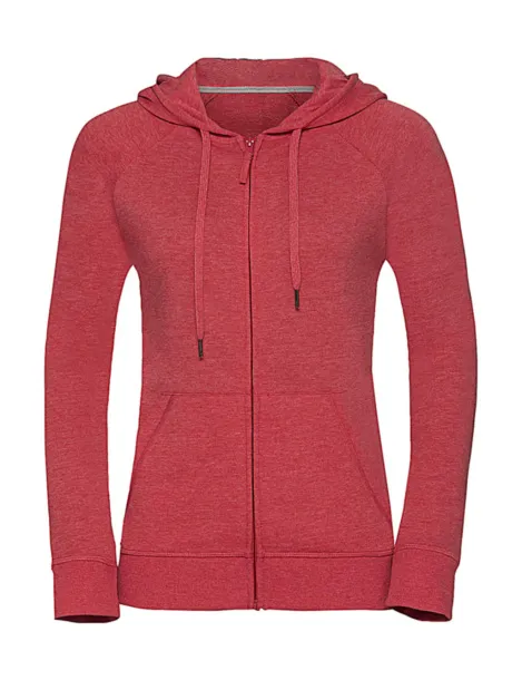  Ladies' HD Zipped Hood Sweat - Russell  Red Marl