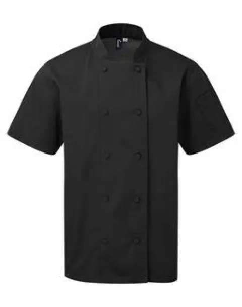 COOLCHECKER® CHEF'S SHORT SLEEVE JACKET - Premier Black