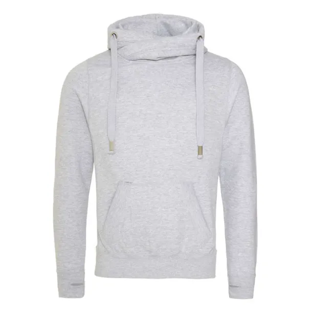  CROSS NECK HOODIE - Just Hoods Heather Grey