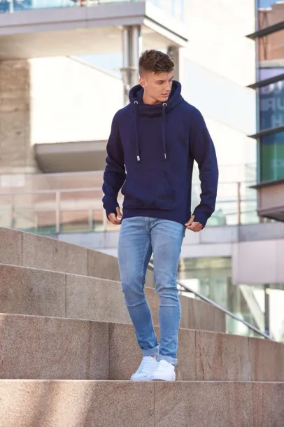  CROSS NECK HOODIE - Just Hoods Oxford Navy