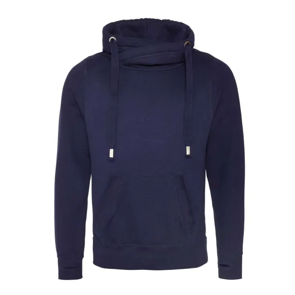  CROSS NECK HOODIE - Just Hoods Oxford Navy