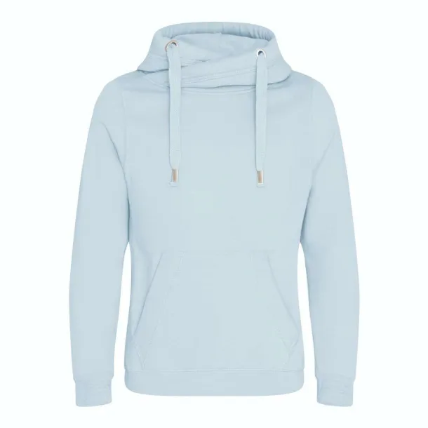  CROSS NECK HOODIE - Just Hoods Sky blue