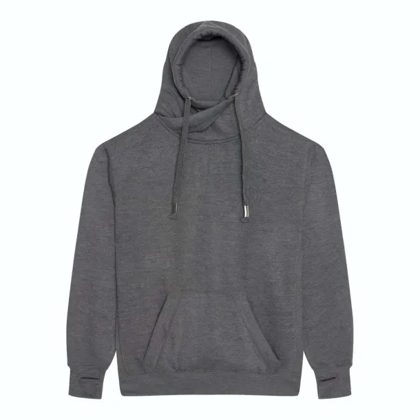  CROSS NECK HOODIE - Just Hoods Charcoal