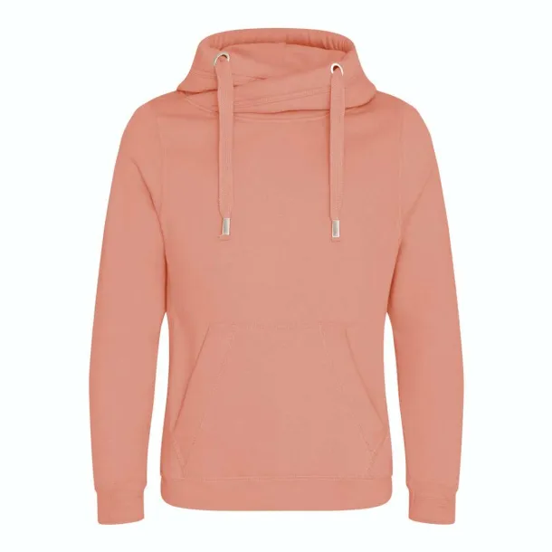  CROSS NECK HOODIE - Just Hoods Dusty Pink