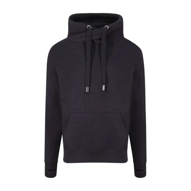  Hoodica s dekorativnim ovratnikom, 330 g/m2 - Just Hoods Black Smoke