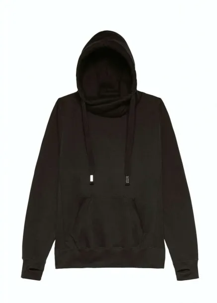  Hoodica s dekorativnim ovratnikom, 330 g/m2 - Just Hoods Black Smoke