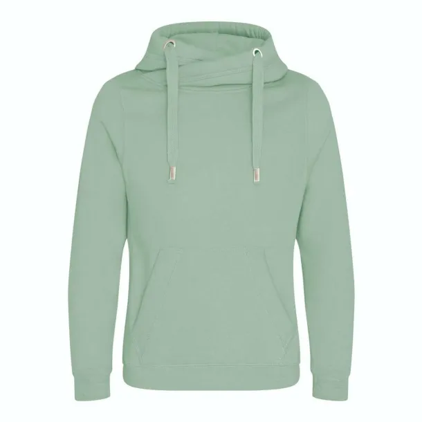  CROSS NECK HOODIE - Just Hoods Dusty Green