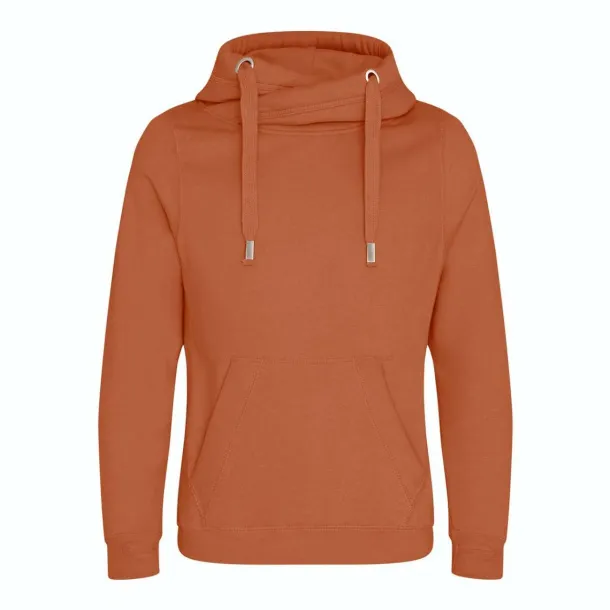  CROSS NECK HOODIE - Just Hoods Ginger Biscuit